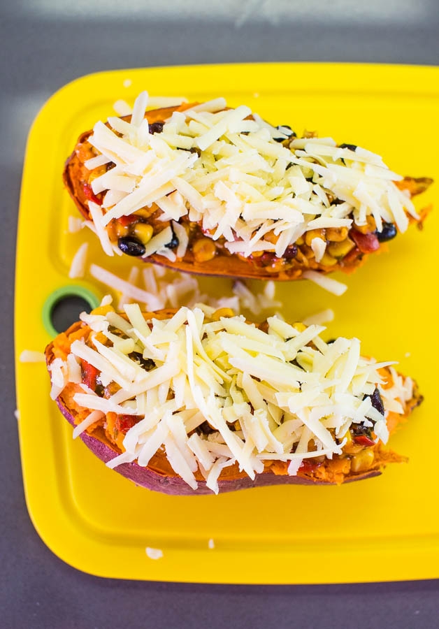 Cheese, Black Beans, and Corn-Stuffed Sweet Potatoes with Avocado Crema - Image 2