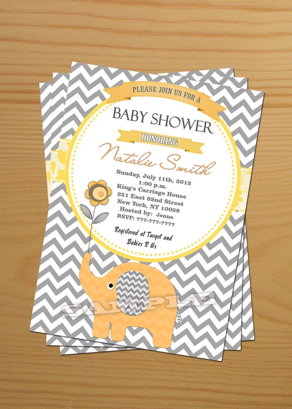 Chevron Baby Shower Invitation Boy FREE Thank You card included Baby Shower Invite