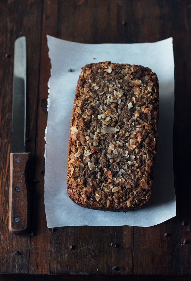  Chocolate Coconut Zucchini Bread with Coconut-Crumble Topping