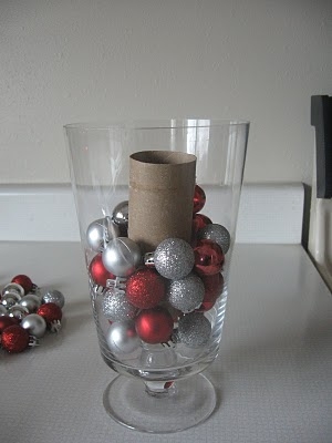 Christmas Ornaments in a Vase