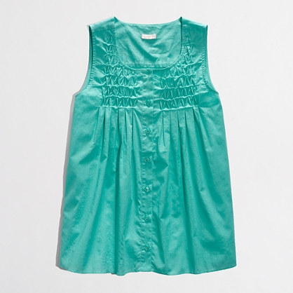 Chrome Green gathered top from J Crew