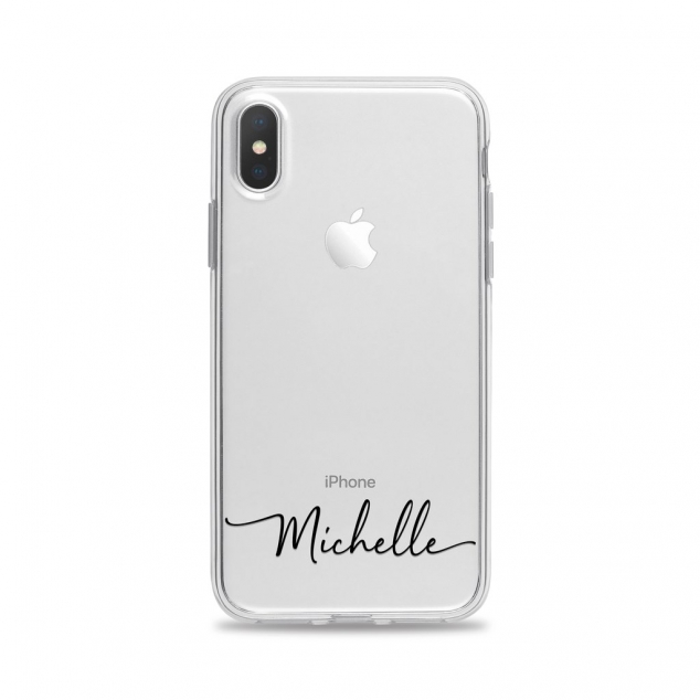 Clear iPhone XS Case with Your Custom Handwritten Name