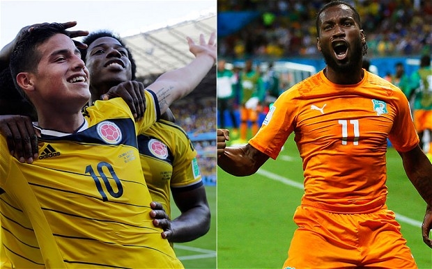 Colombia vs Ivory Coast today at noon