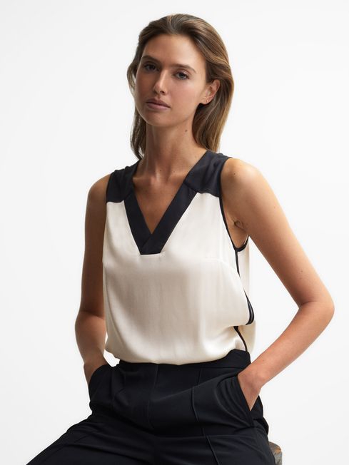 Colourblock Silk Vest