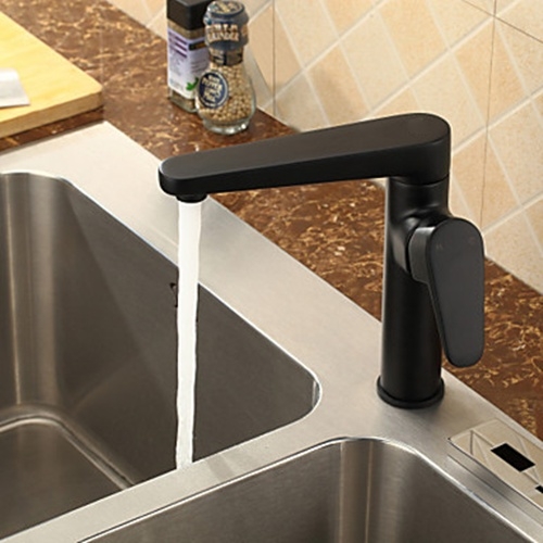 Contemporary Single Handle Kitchen Faucet Painting Finish