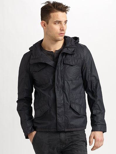  Converse Black Canvas Hooded Jacket