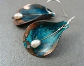 Copper cala lily earrings