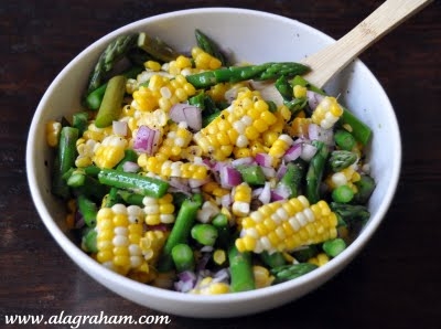 Corn & asparagus salad