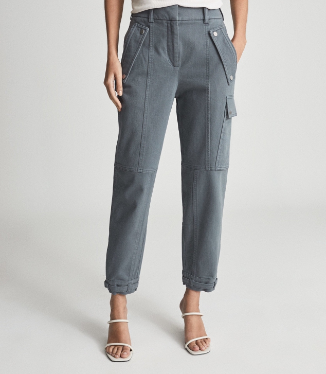 Cotton Blend Cargo Trousers - Image 2