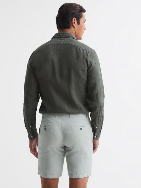 Cotton Linen Blend Shorts - Image 3