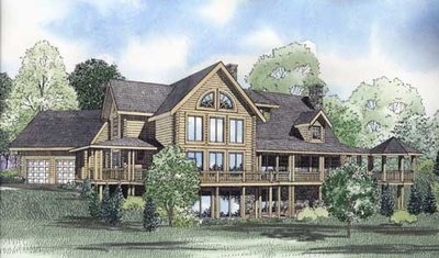 Country house plan with walk-out basement