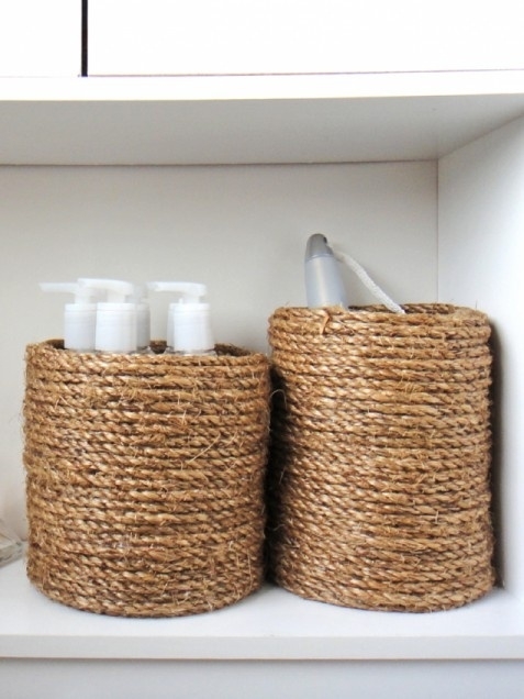 Cover cans with jute rope