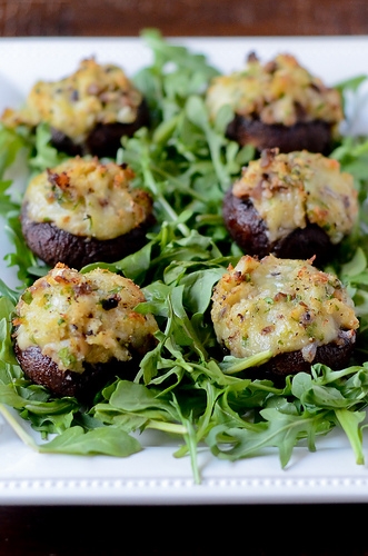 Crab and Brie Stuffed Mushrooms