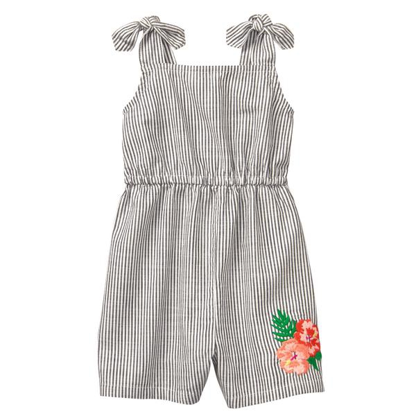 Crazy 8 Girl’s Embroidered Stripe Romper