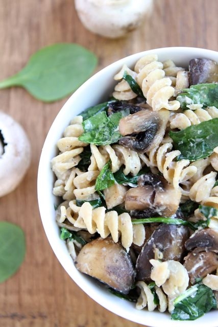 Creamy Goat Cheese Pasta with Spinach & Mushrooms - Image 2