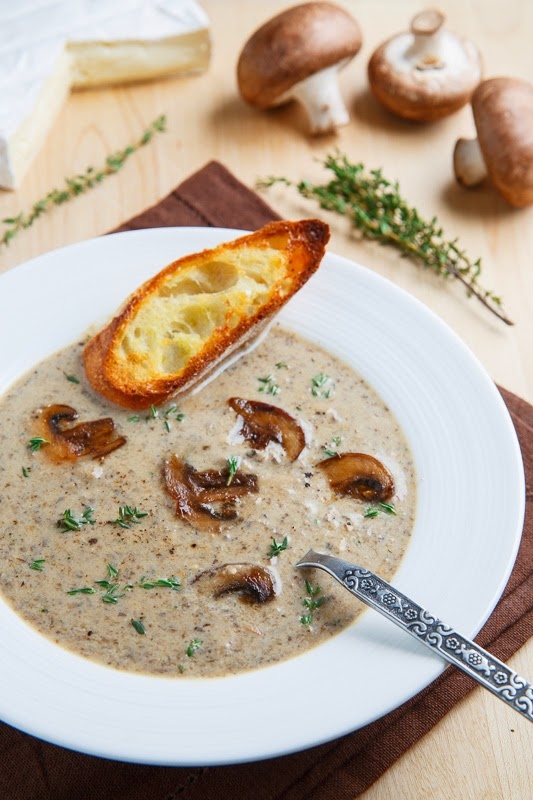 Creamy Roasted Mushroom and Brie Soup