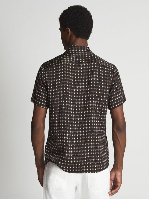 Cuban Collar Geo Print Shirt - Image 3