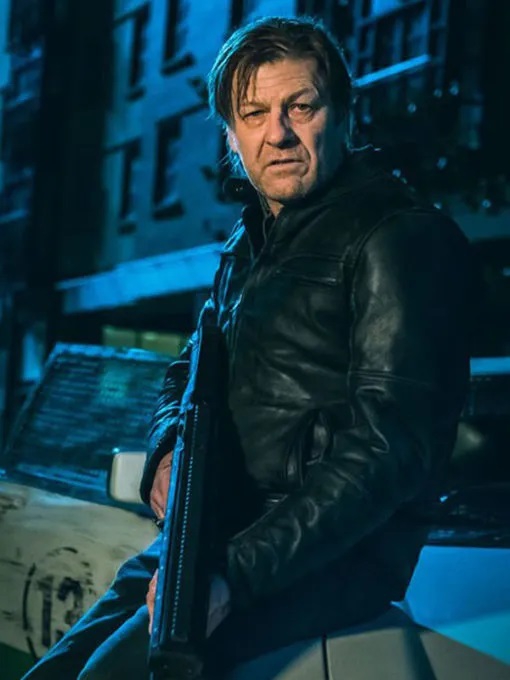 Curfew Sean Bean Black Moto Leather Jacket