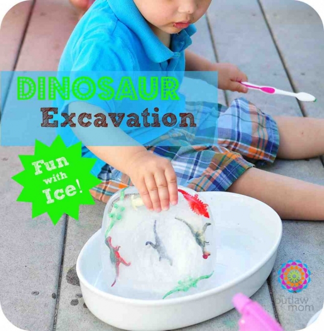 Dinosaur Excavation - Fun with Ice