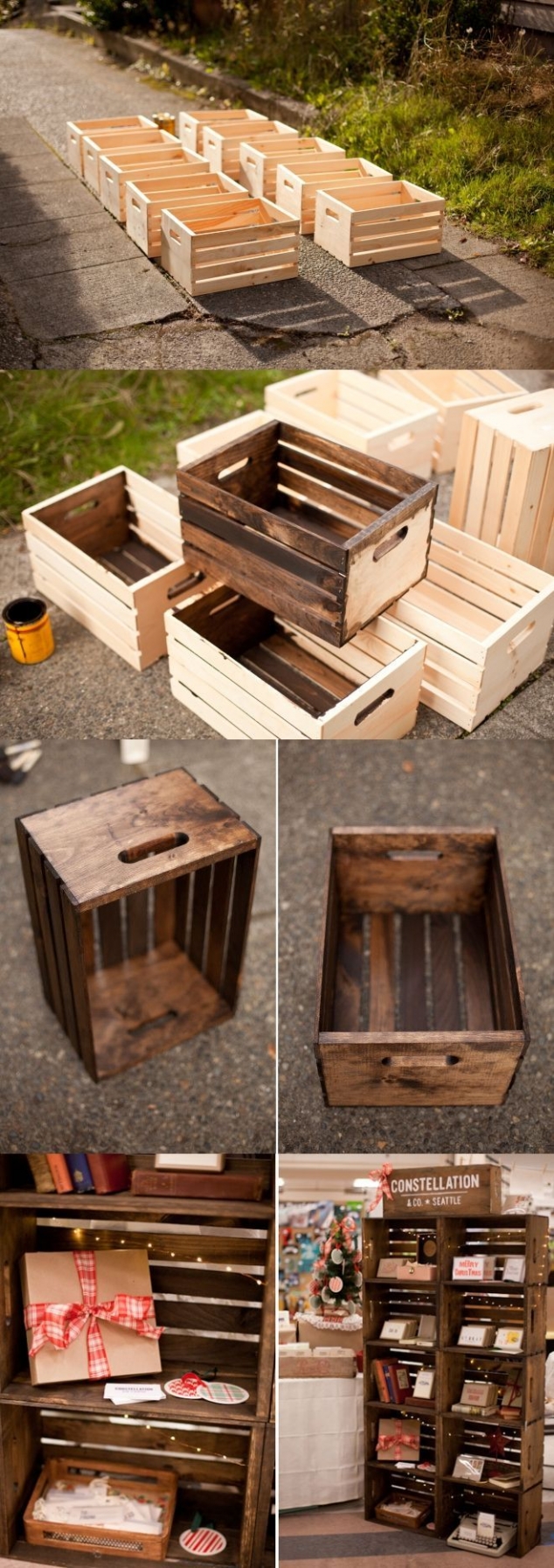 DIY crate shelves