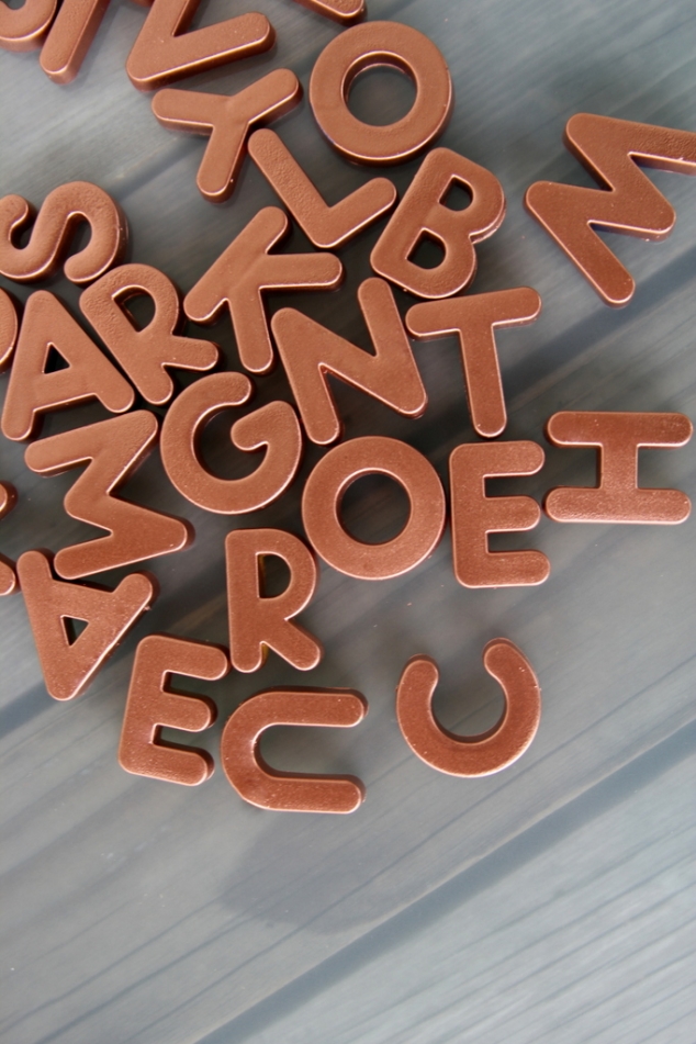 DIY metallic fridge alphabet magnets