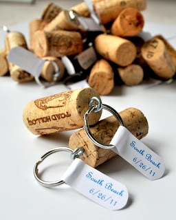 DIY wine cork keychain