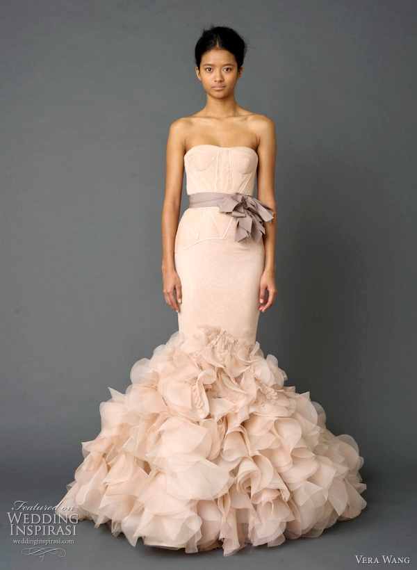 Dusty Rose Wedding Dress by Vera Wang - FaveThing.com