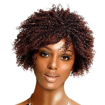Fashion Capless Short Top Grade Synthetic Japanese Kanekalon Fashionable Wavy Wig Side Bang