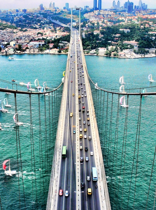 Fatih Sultan Mehmet Bridge in Istanbul, Turkey