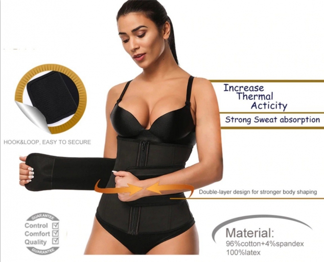 FEELINGIRL PLUS SIZE WAIST TRAINER WITH ZIPPER AND STRAPS FOR WOMEN BODY SHAPER