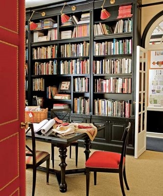 Floor to ceiling bookshelves