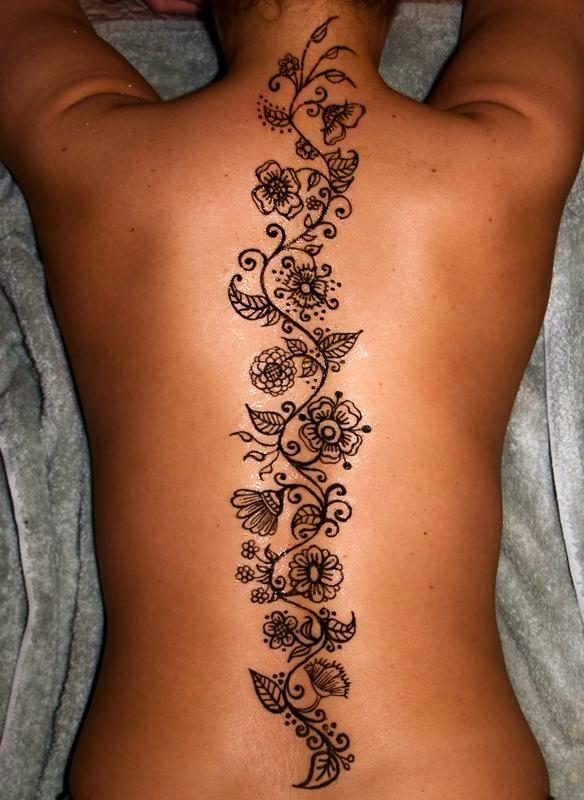 Floral back tattoo