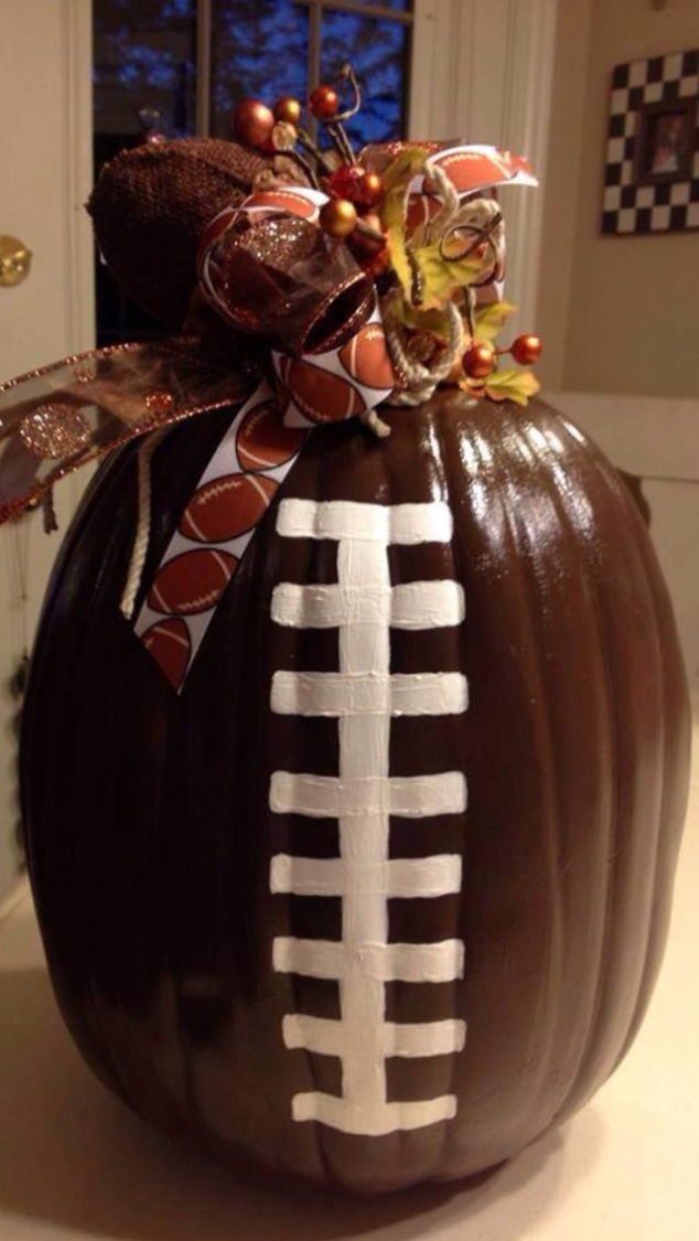 Football pumpkin for Halloween