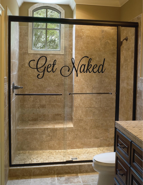 Get Naked bathroom wall decal