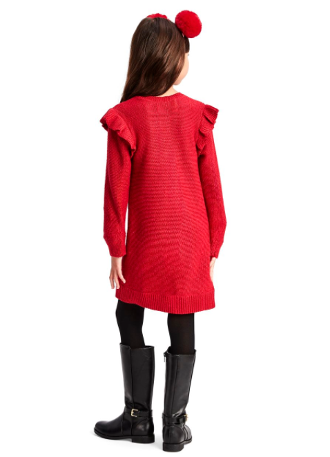 Girls Ruffle Sweater Dress - Image 2