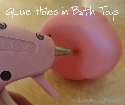 Glue holes in bath toys