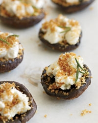  Goat Cheese-Stuffed Mushrooms with Bread Crumbs
