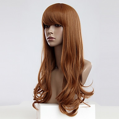 Golden Blonde Capless Long Wavy Synthetic Wigs