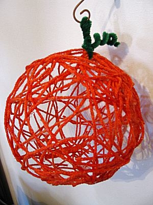 Halloween Yarn Pumpkin Craft