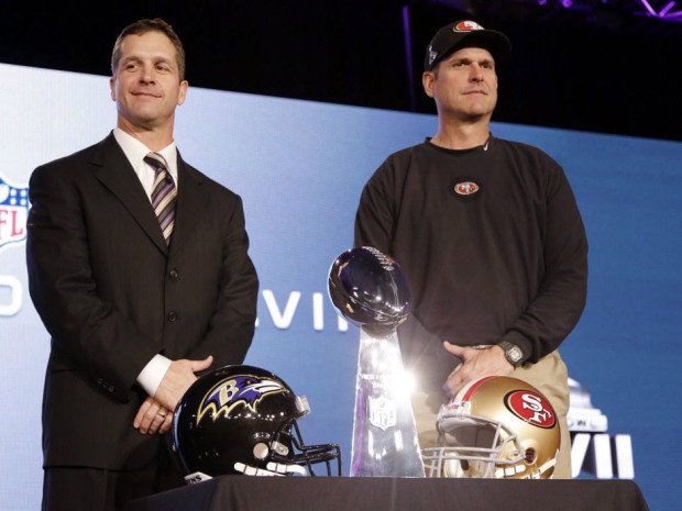 Harbaugh brothers share stage as Super Bowl coaches