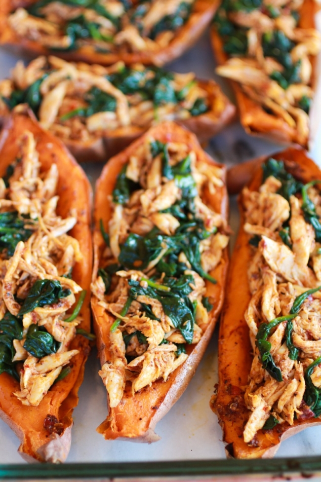 Healthy Chipotle Chicken Sweet Potato Skins