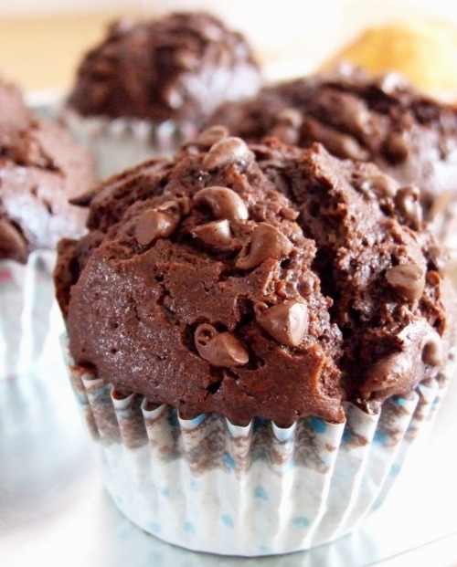 Healthy Triple Chocolate Chunk Muffin
