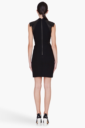 Helmut Lang Black Leather Paneled Dress - Image 2