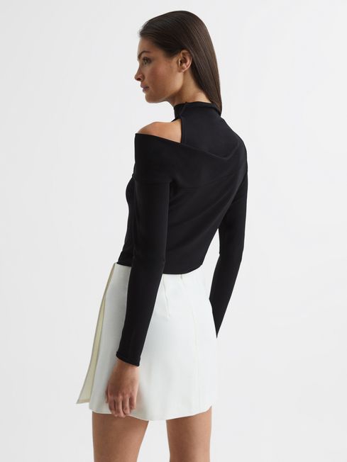 High Neck Cut Out Shoulder Top - Image 2