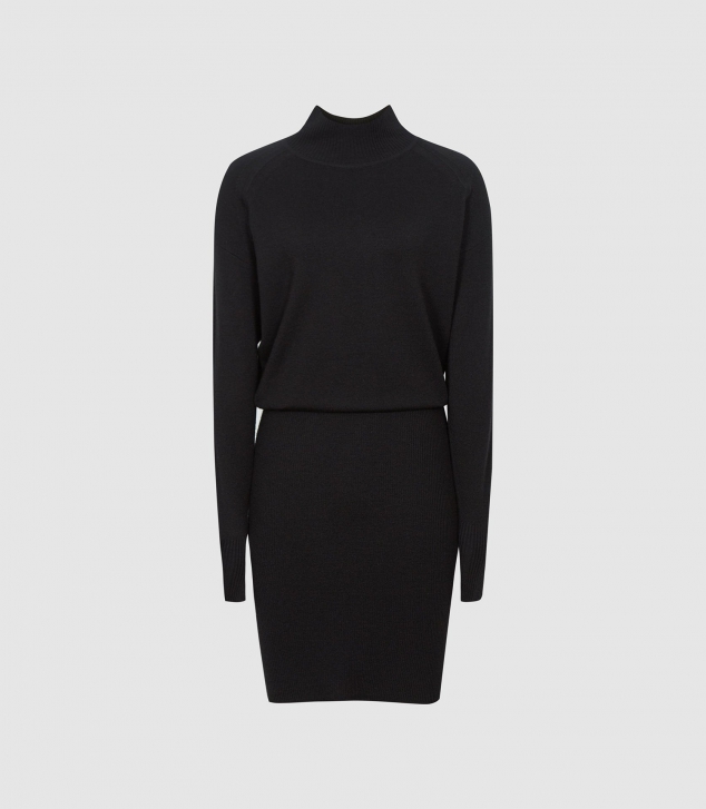 High Neck Knitted Dress - Image 3