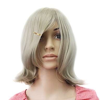High Quality Capless Synthetic Blonde Curly Medium Hair Wig