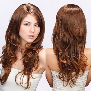 High Quality Capless Synthetic Chocolate Brown Wavy Hair Wigs