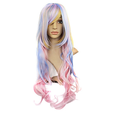 High Quality Capless Synthetic Mixed Color Long Curly Party Wig