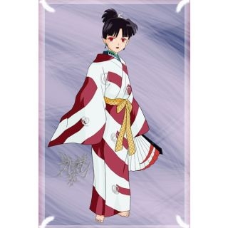 InuYasha Kagura Kimono White and Purple Cosplay Costume