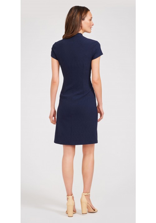 Ivana Cap Sleeve Dress in Neo Honeycomb Jacquard - Image 2